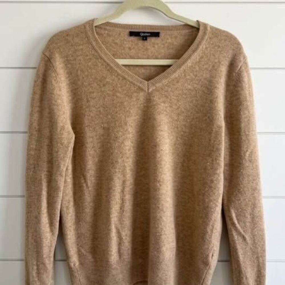 Quince 100% Cashmere V-Neck Sweater Size L